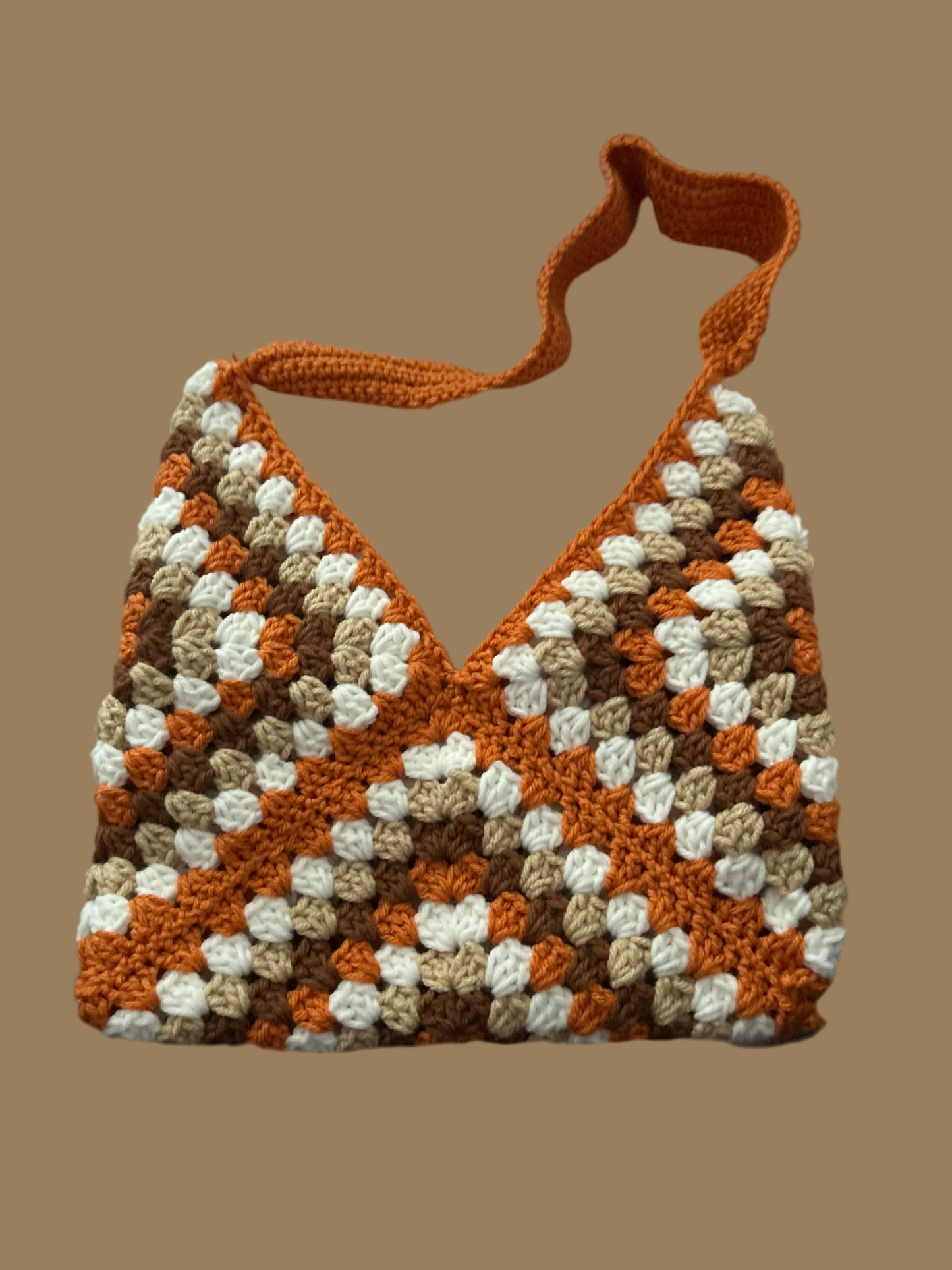 Handmade Crochet Granny Square Bag – Autumn Vibes 🍂🧡